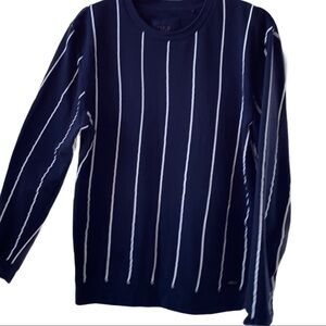 D&F Ricky Singh Navy White Stripe Pullover